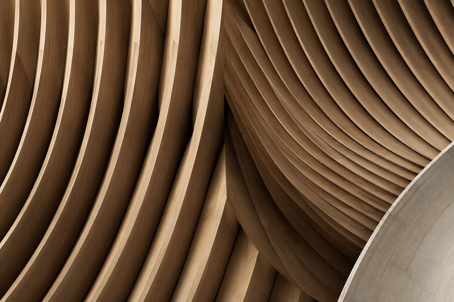 Curving timber slats